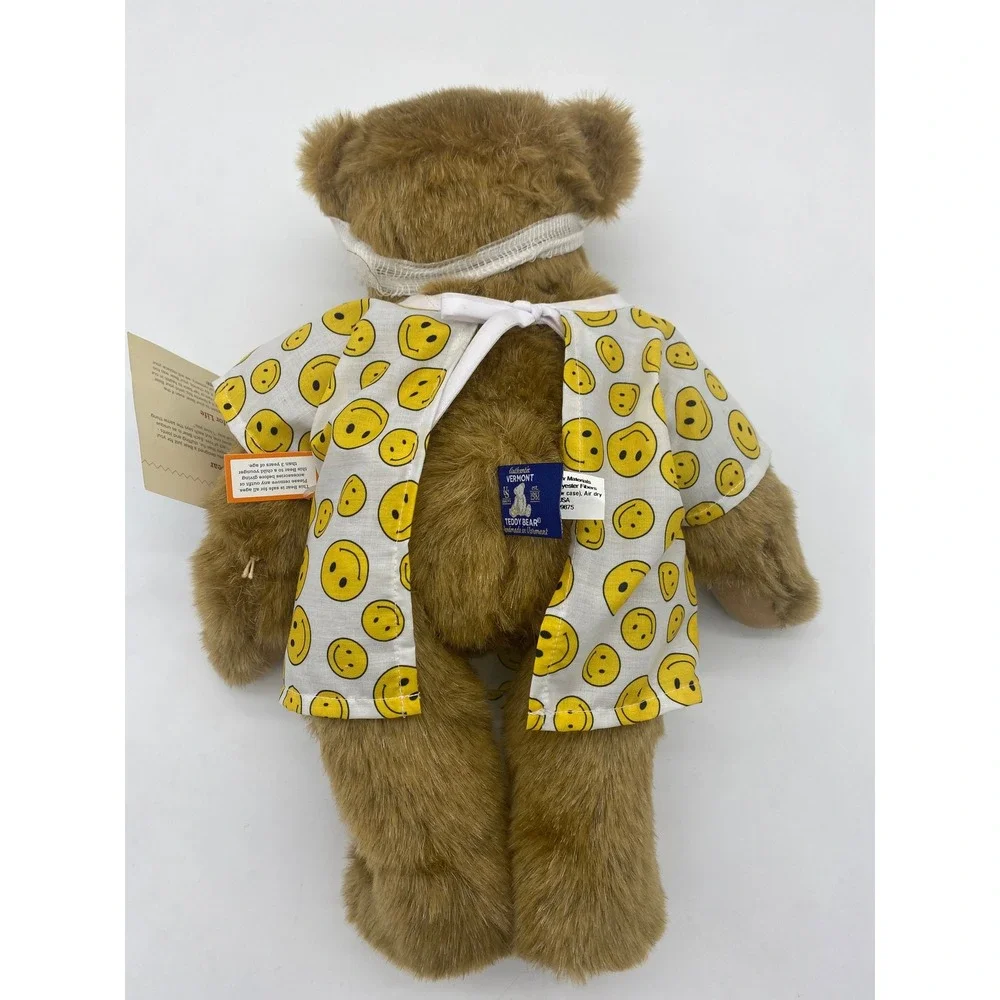 Vermont Teddy Bear‎ Get Well Soon Feel Better Plush Smiley Hospital Gown Bandage